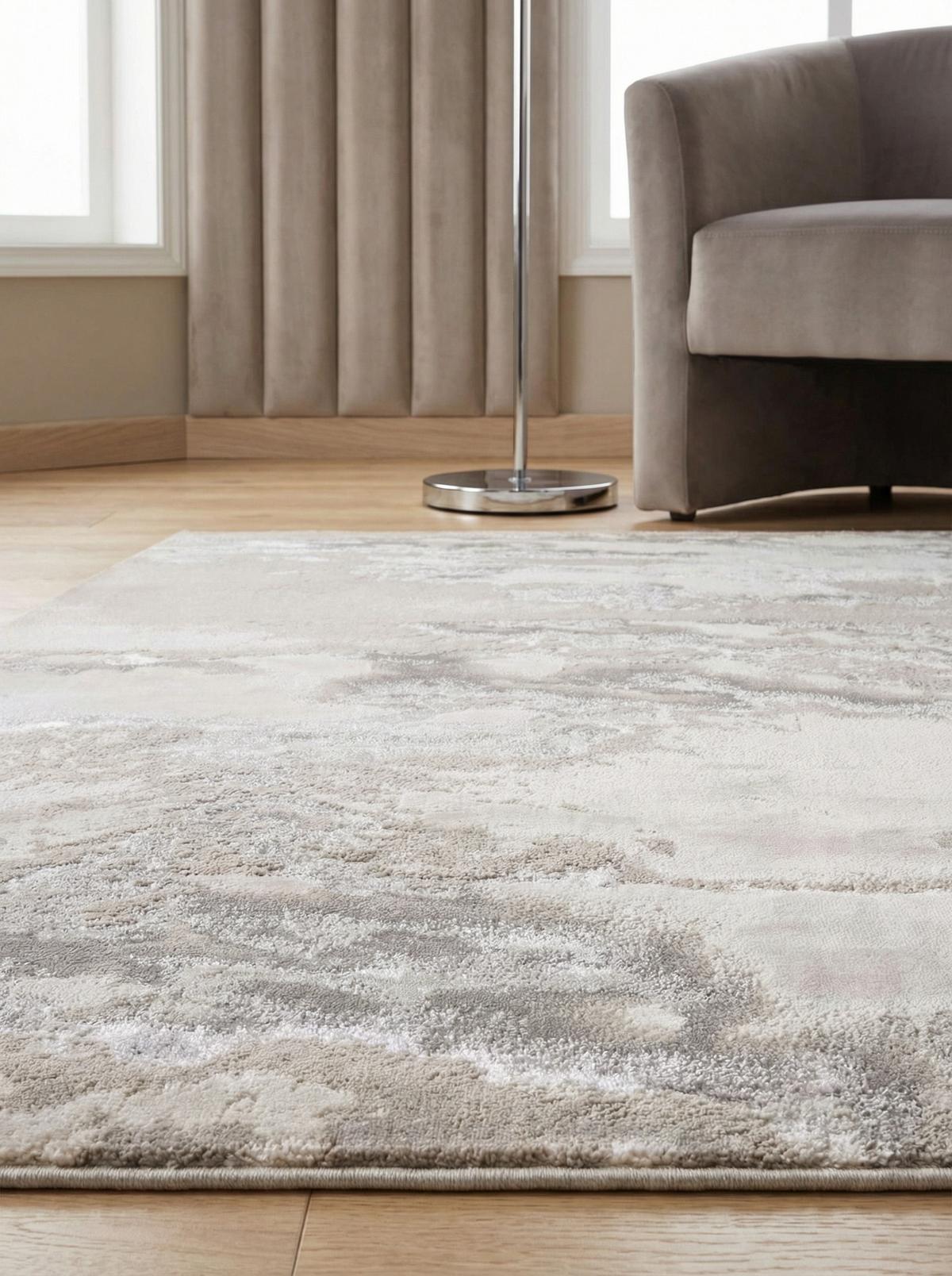 TEPPICH SARNTAL, abstrakt, Silbergrau, 120 x 170 cm - Silberfarben, Textil (170/120cm) - KADIMA DESIGN