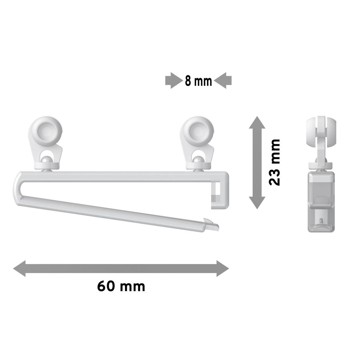 SCHLAUFENGLEITER UNIVERSAL, Glasklar, Packung 8 Stück - Transparent/Weiß, Kunststoff (6/2.4/1cm) - INTERDECO