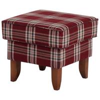 HOCKER Katria Bezug Flachgewebe Buche nussbaum / rot - Rot, Kunststoff (55/49/55cm) - 58aufmkessel