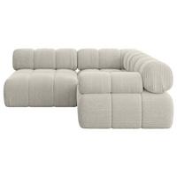 ECKSOFA modulares Sofa Mende-L1 - 190x190x70 cm Creme Cord - Hellgrau/Creme, Holzwerkstoff/Textil (190/190cm) - ALTDECOR