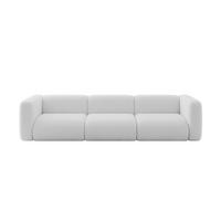 MODULARES Sofa 3-SITZER MIRA-S2 319x89x70 Hellgrau cm Bouclé - Silberfarben/Hellgrau, Holzwerkstoff/Kunststoff (319/70/89cm) - ALTDECOR