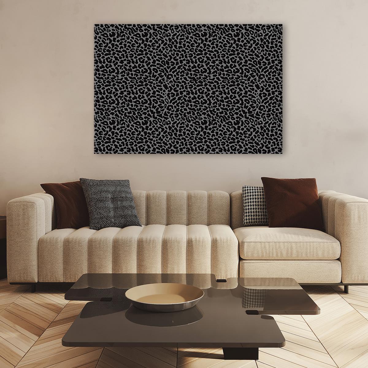 WANDBILD leopard leopard pelfpatches muster - Silberfarben, Textil (60/40cm) - Feeby