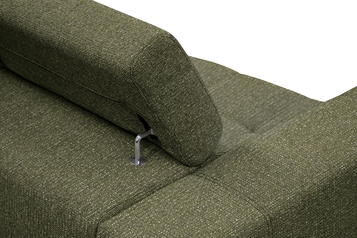 SOFA QUARTZ 3-Sitzer mit Ausziehsitz, olivgrün - Olivgrün, Holzwerkstoff/Textil (202/80/102cm) - Wozimo