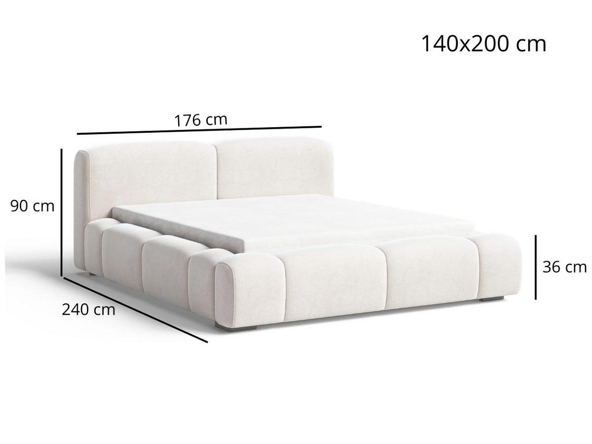 POLSTERBETT Aubi 140x200 Grau - Grau, Textil (140/200cm) - Graingold