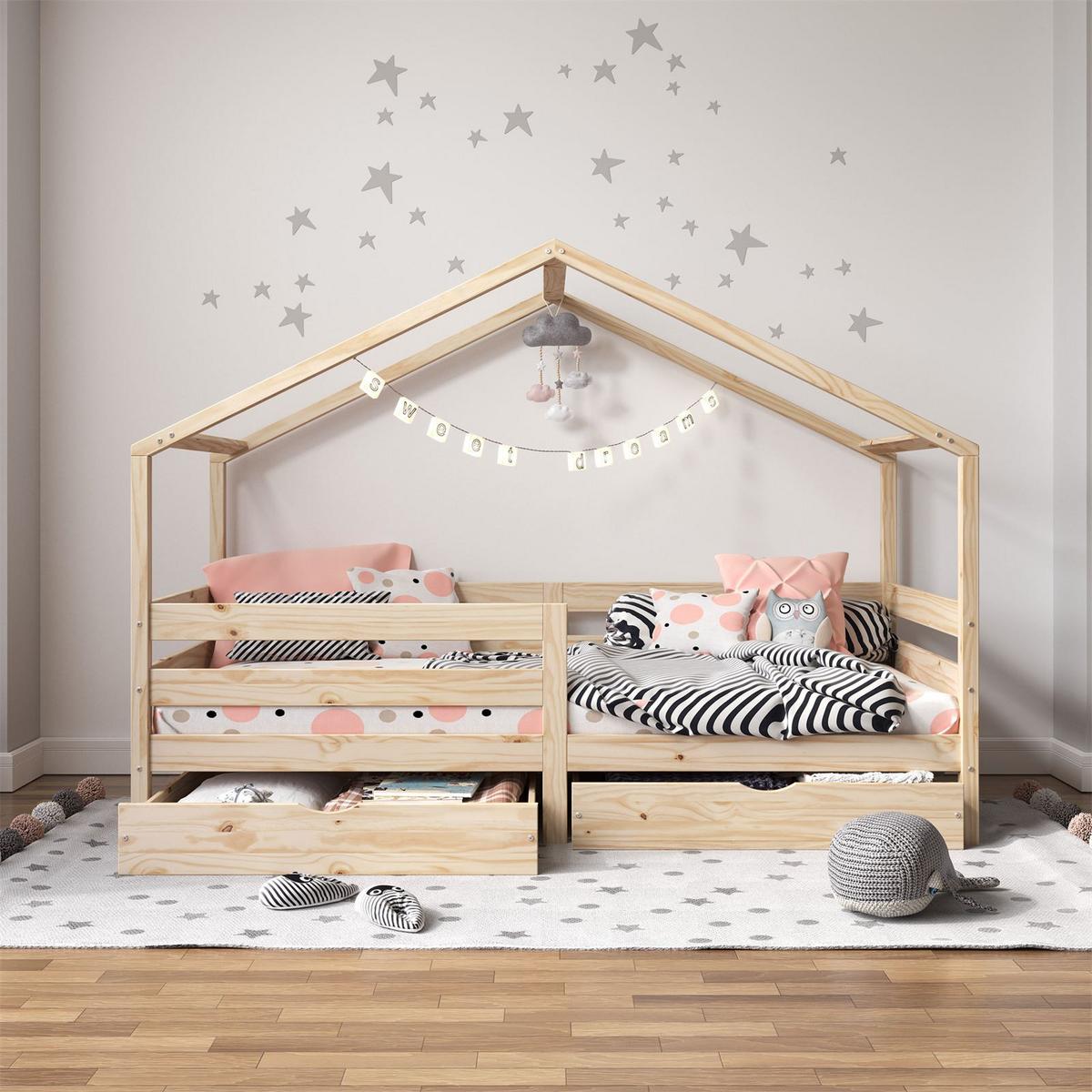 HAUSBETT ENA 90X200 CM - Naturfarben, Holz (96/148/206cm) - IDIMEX