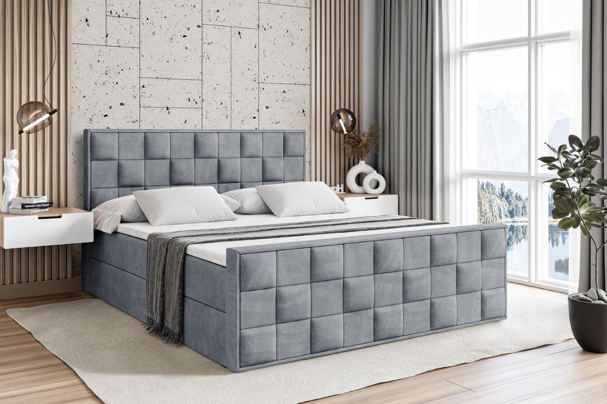 BOXBETT ZAFIRA - 140x200 - H3 - Grau - Grau, Holzwerkstoff (140/200cm) - ALTDECOR