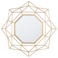 WANDSPIEGEL gold Sternenoptik 60 cm Hillion - Goldfarben, Metall (60/60/4cm) - Beliani