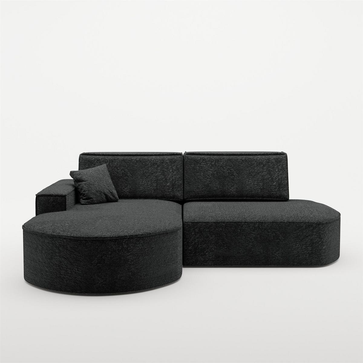 ECKSOFA Venedig Mit Schlaffunktion - Schwarz, Holzwerkstoff/Textil (278/179cm) - Fun Möbel