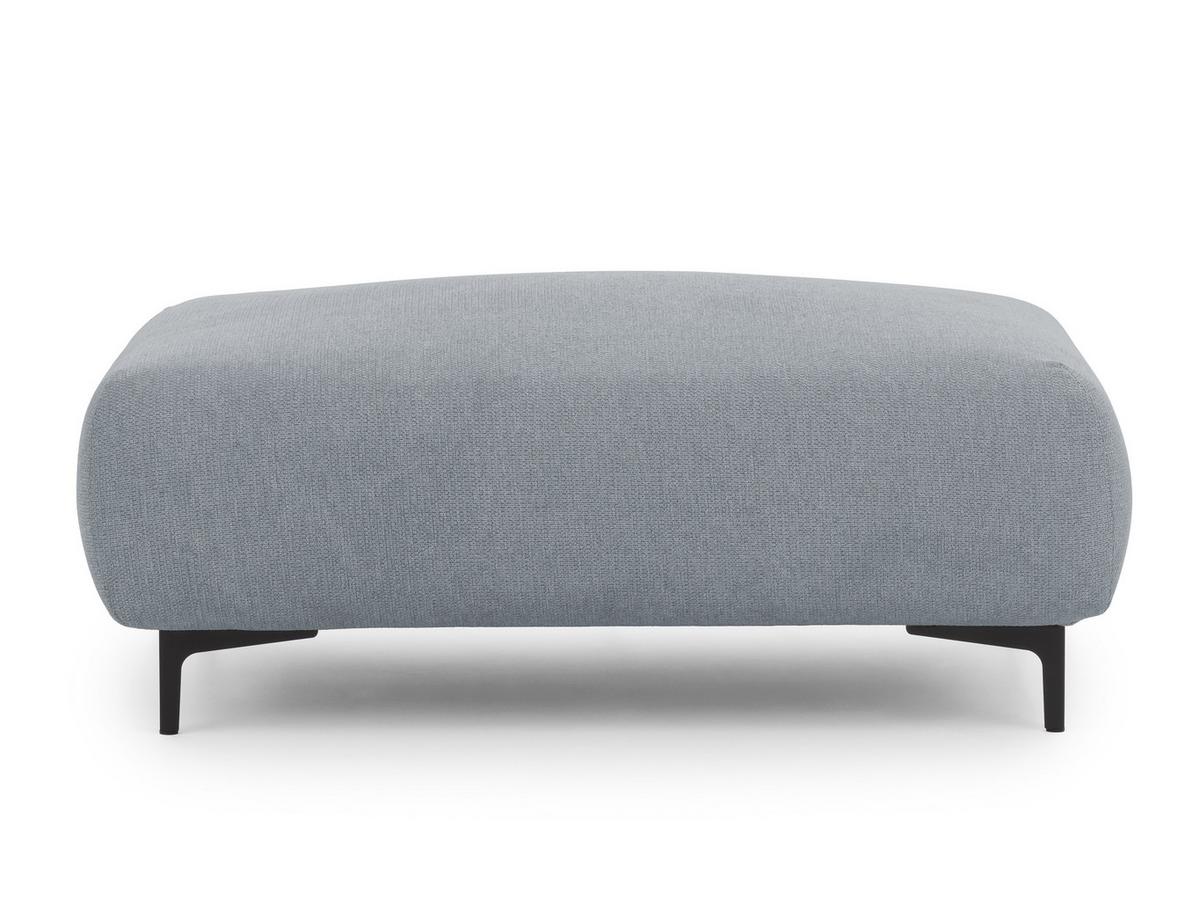 POLSTERHOCKER Cardea in Bubble-Optik aus weichem Grau Strukturstoff mit hohem Sitzkomfort - Schwarz/Grau, Holz/Textil (110/46/65cm) - S-Style Möbel
