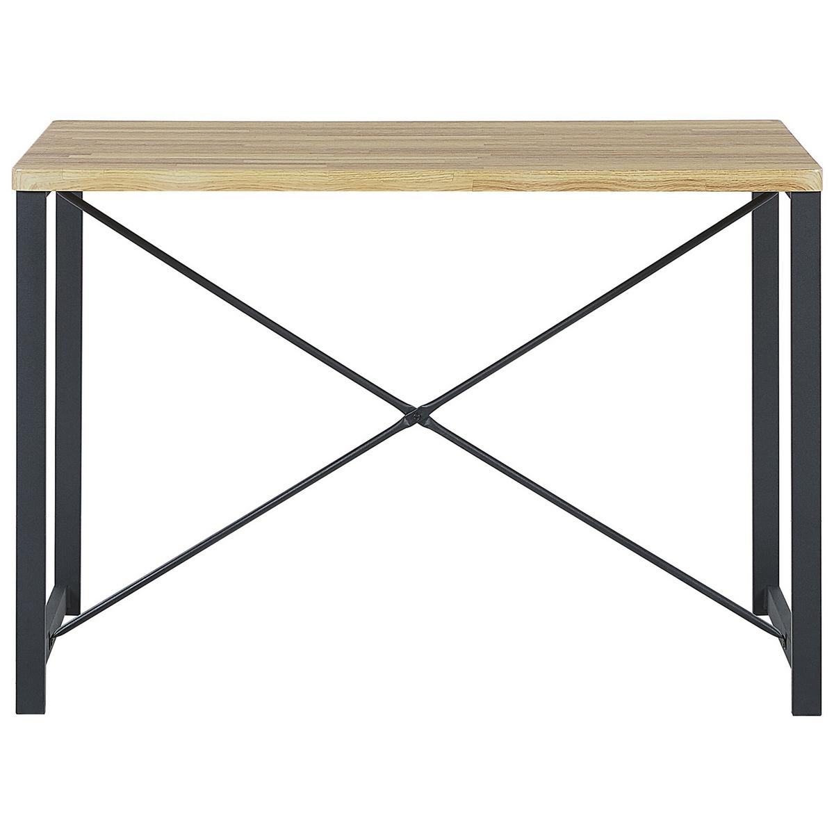 ESSGRUPPE Hellbraun, Schwarz 4-Sitzer 110/70 cm 2 Stühle und Bank Flixton - Hellbraun, Holzwerkstoff (110/86/70cm) - Beliani