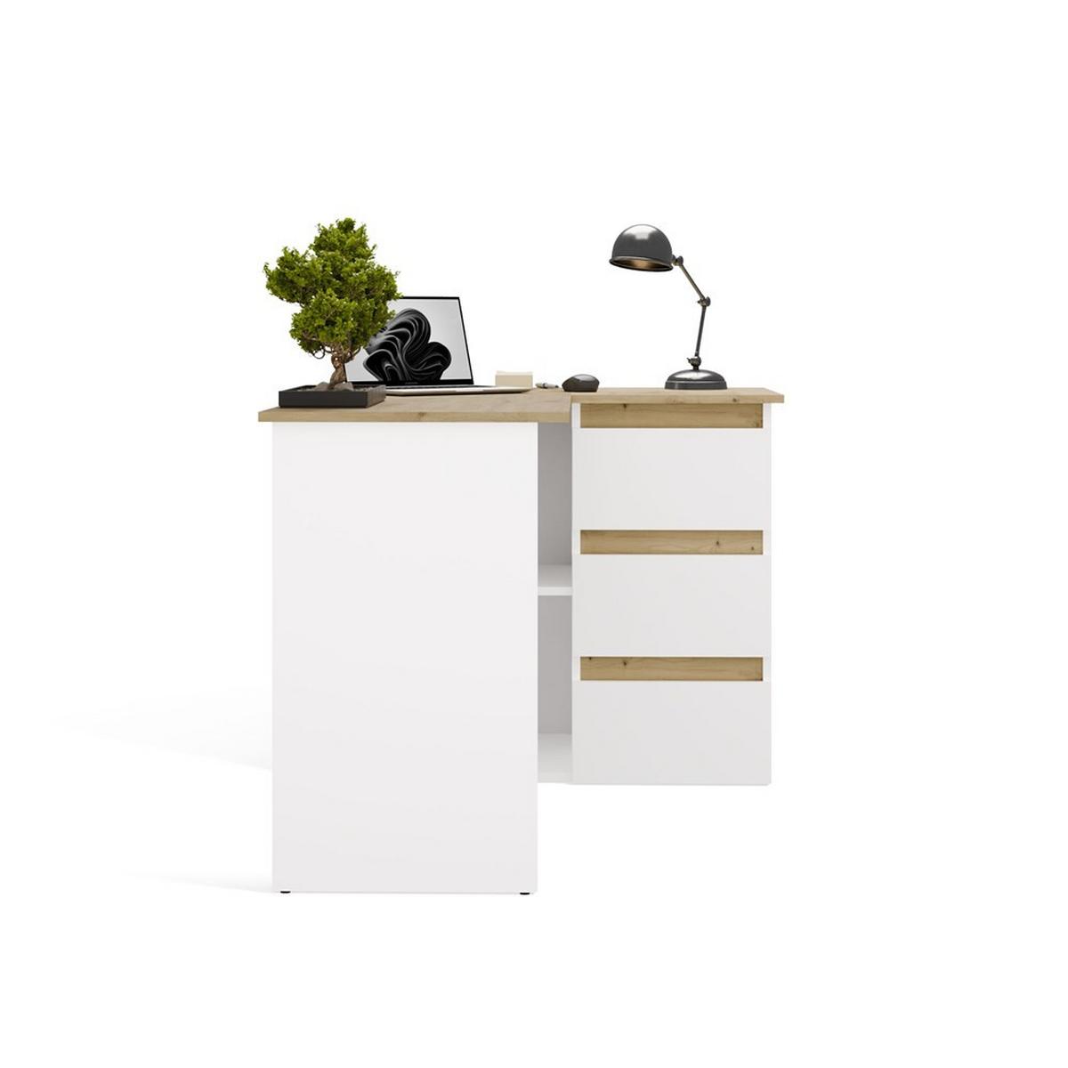 SCHREIBTISCH Weiß, Artisan Eiche 120/75/49 - Weiß/Eiche Artisan, Holzwerkstoff (90/50/75cm) - RAUMHIRSCH FURNITURE