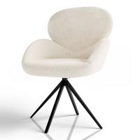 DREHSTUHL Albano Bouclé Creme - Creme, Textil (59/90/65cm) - Juskys