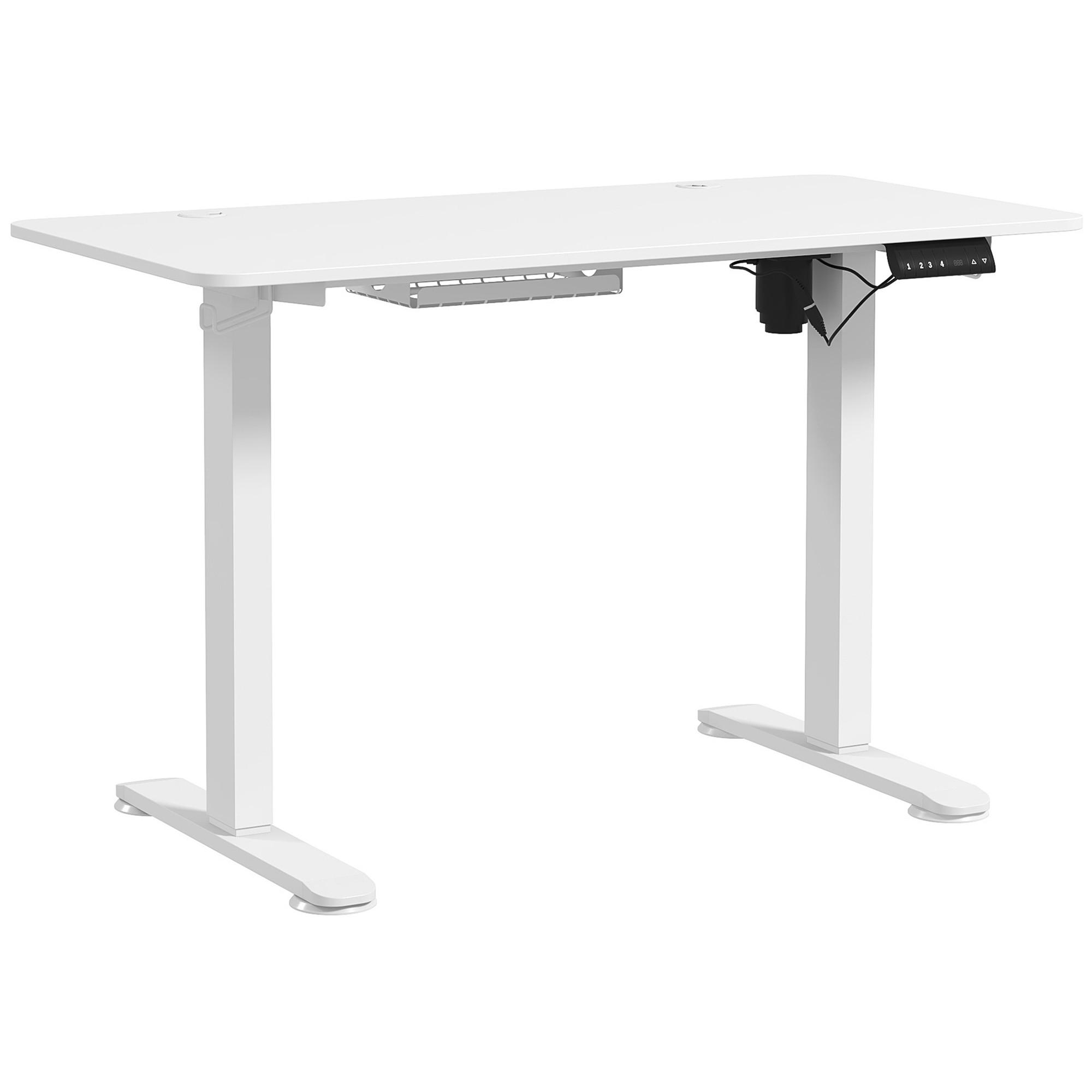 HÖHENVERSTELLBARER Schreibtisch, Weiß - Weiß, Kunststoff (120/60/116cm) - Vinsetto