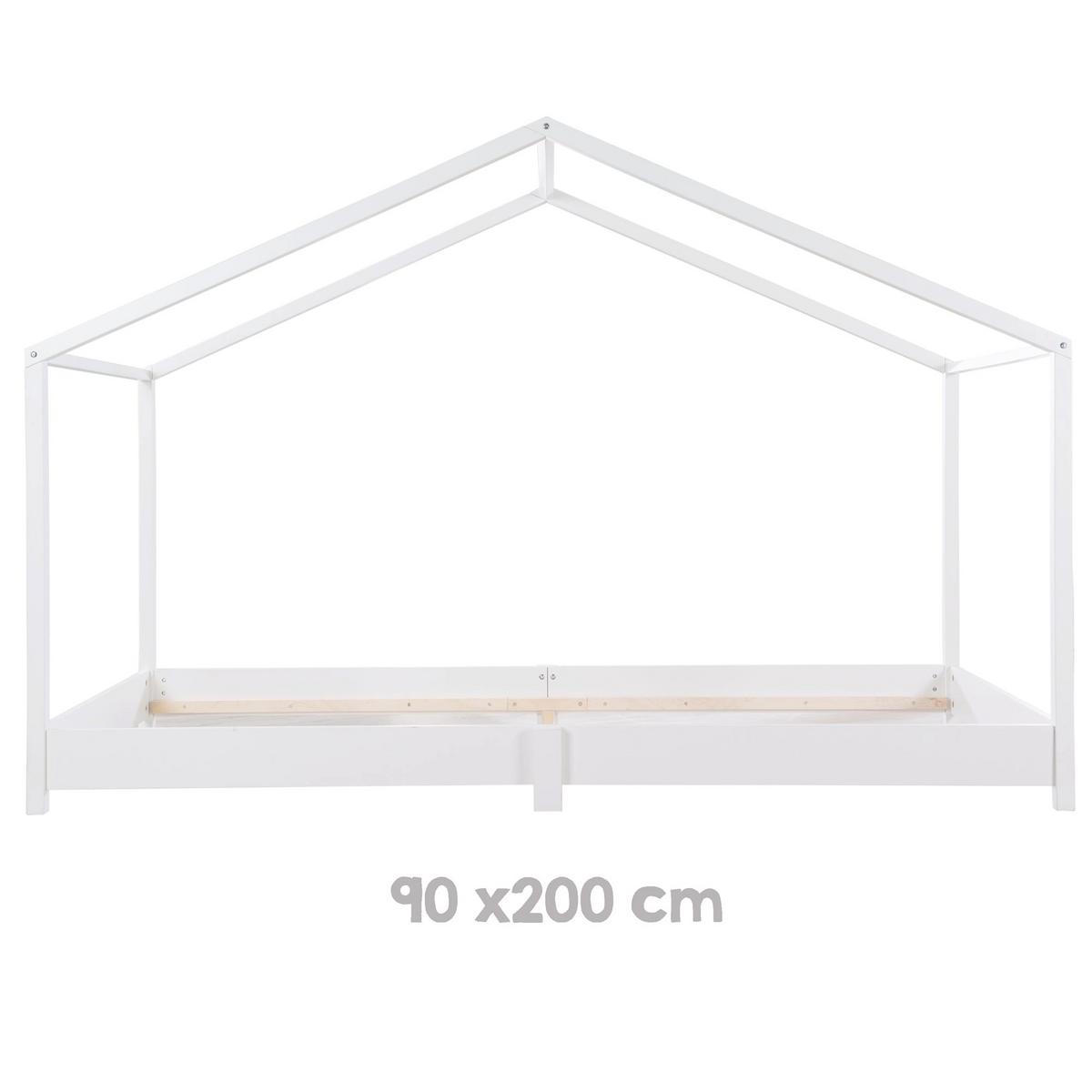HAUSBETT 90 x 200 cm Bodenbett weiß - Weiß, Holzwerkstoff (90/200cm) - Roba