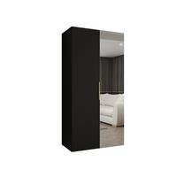 DREHTÜRENSCHRANK 202/100/52 2-türig - Goldfarben/Schwarz, Holz (100/202/52cm) - MÖBEL KRYSPOL