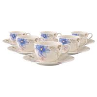 KAFFEETASSEN MIT UNTERTASSEN Mariefleur Gris Basic bunt 150 ml 6er Set - Multicolor, Keramik (16.7/8/16.7cm) - Villeroy & Boch