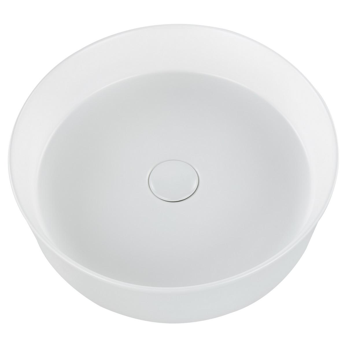 AUFSATZWASCHBECKEN 40 cm Cremeweiß Tebar - Creme, Keramik (40/12/40cm) - Beliani