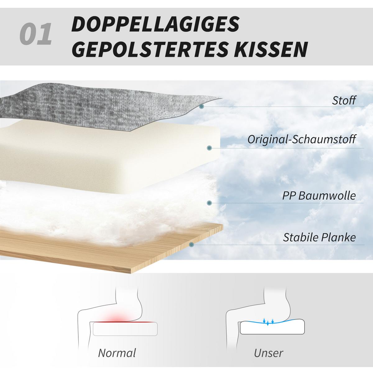 BÜROSTUHL Ohne Armlehnen Gepolsterter Schreibtischstuhl mit Breiter Polster - Schwarz/Grau, Textil/Metall (63.5/102/81cm) - HOMCOM