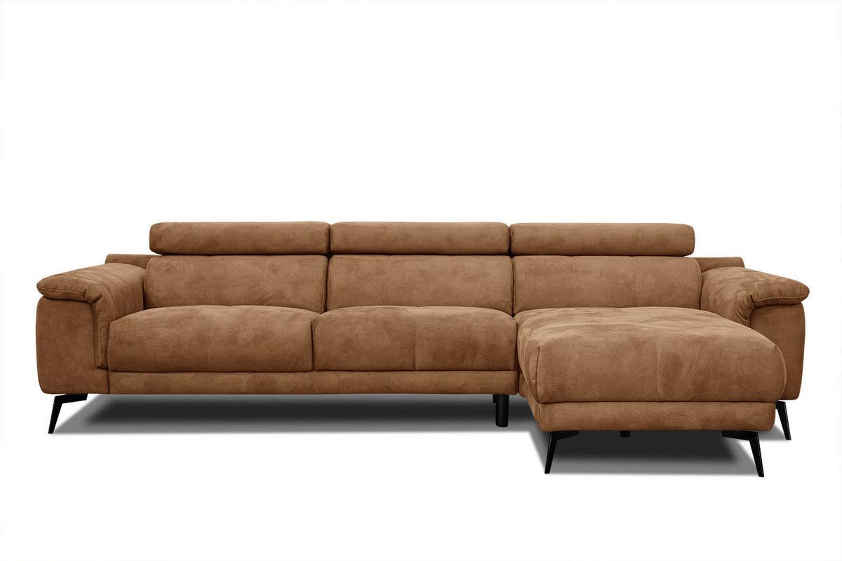 ECKSOFA FIERO 4-Sitzer, braun - Schwarz/Braun, Holzwerkstoff/Textil (288/170cm) - Wozimo