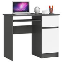 SCHREIBTISCH Graphit Grau, Weiß 77/90/50 - Graphitfarben/Weiß, Holzwerkstoff (155/85/77cm) - RAUMHIRSCH FURNITURE