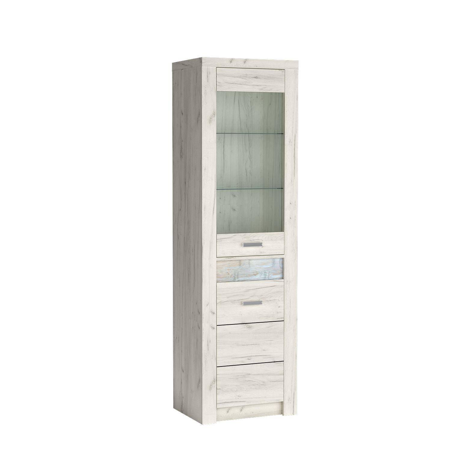 VITRINE ZERI 192 / 56 cm in Eiche Bianco - Eiche Bianco, Holzwerkstoff (56/192/42cm) - MASSENO