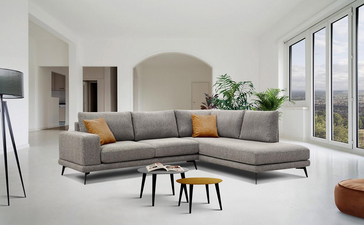 ECKSOFA MEDIOLANE 5-Sitzer, taupe - Taupe, Holzwerkstoff/Textil (282/219cm) - Wozimo