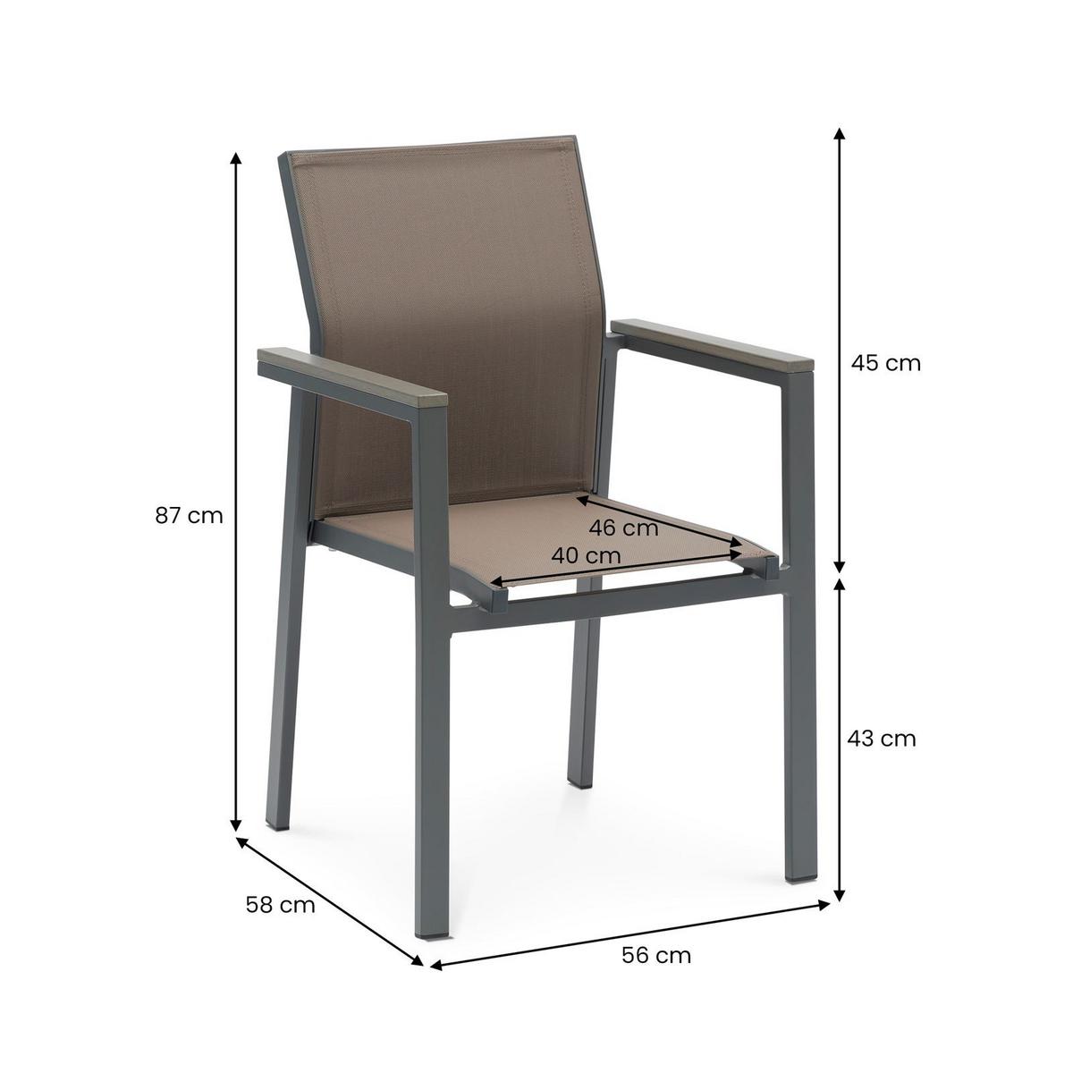 GARTENMÖBEL SET WINDY 7er Set grau - Grau, Metall - IDIMEX
