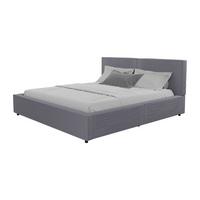 POLSTERBETT Salerno Cord grau 180x200 cm - Grau, Textil (180/200cm) - Juskys