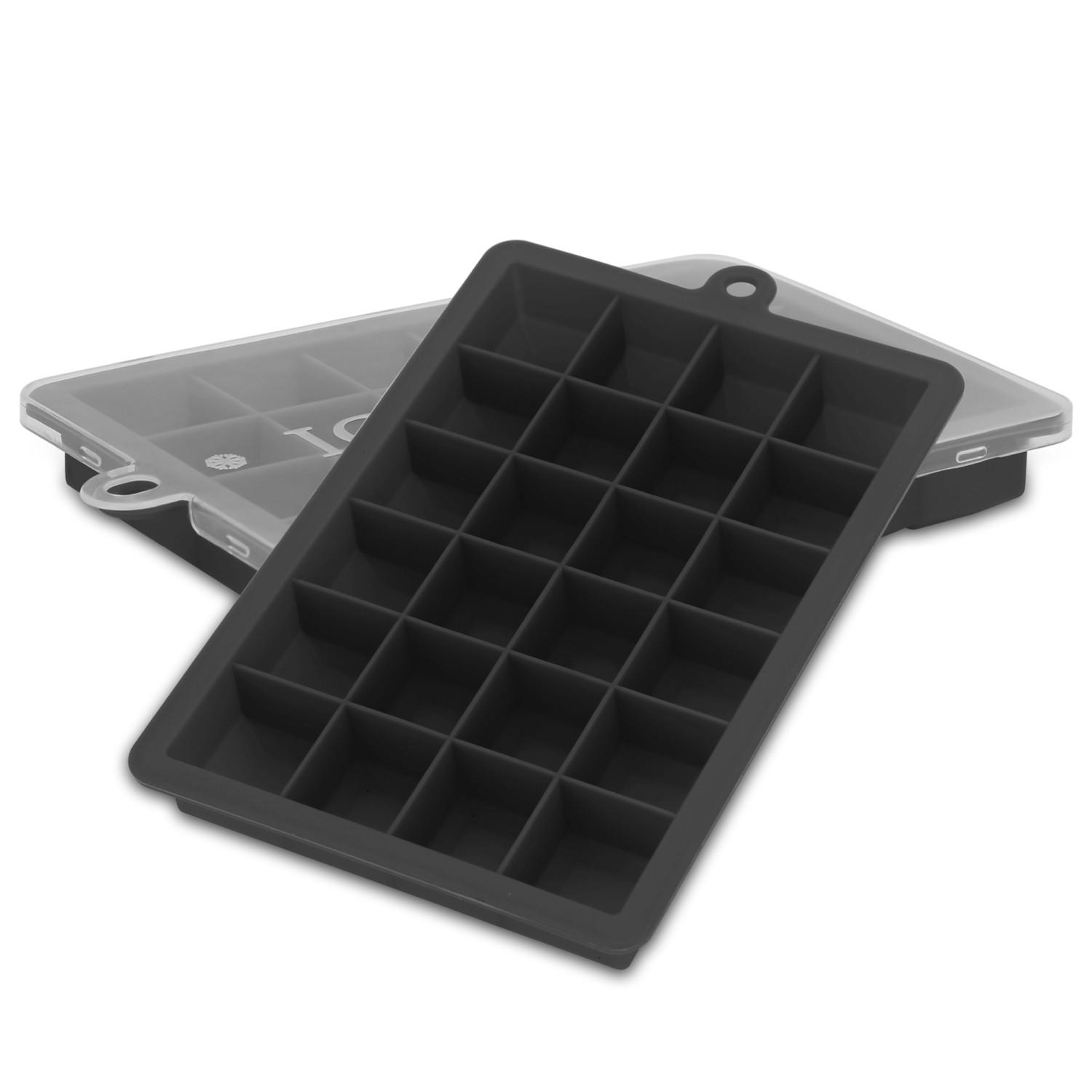EISWÜRFELFORM 2er Set - Schwarz, Kunststoff (13/2.5/18cm) - Intirilife