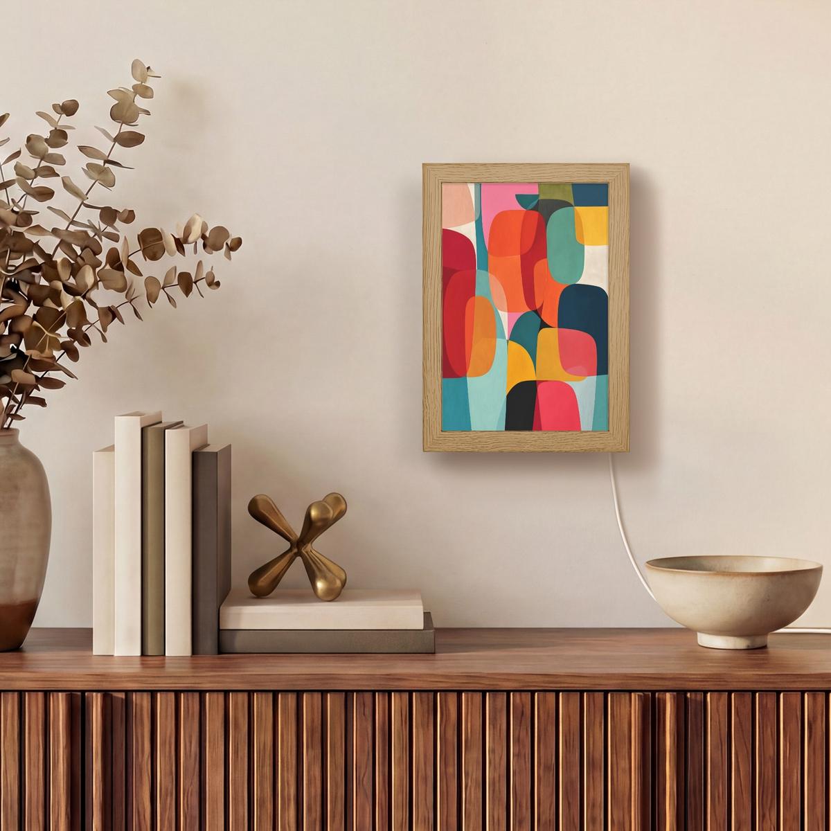 WANDLEUCHTE Formen - Bunt - Abstrakt - Flugzeuge 15x20 cm - Multicolor, Holzwerkstoff (15/20/8cm) - OnlyWow