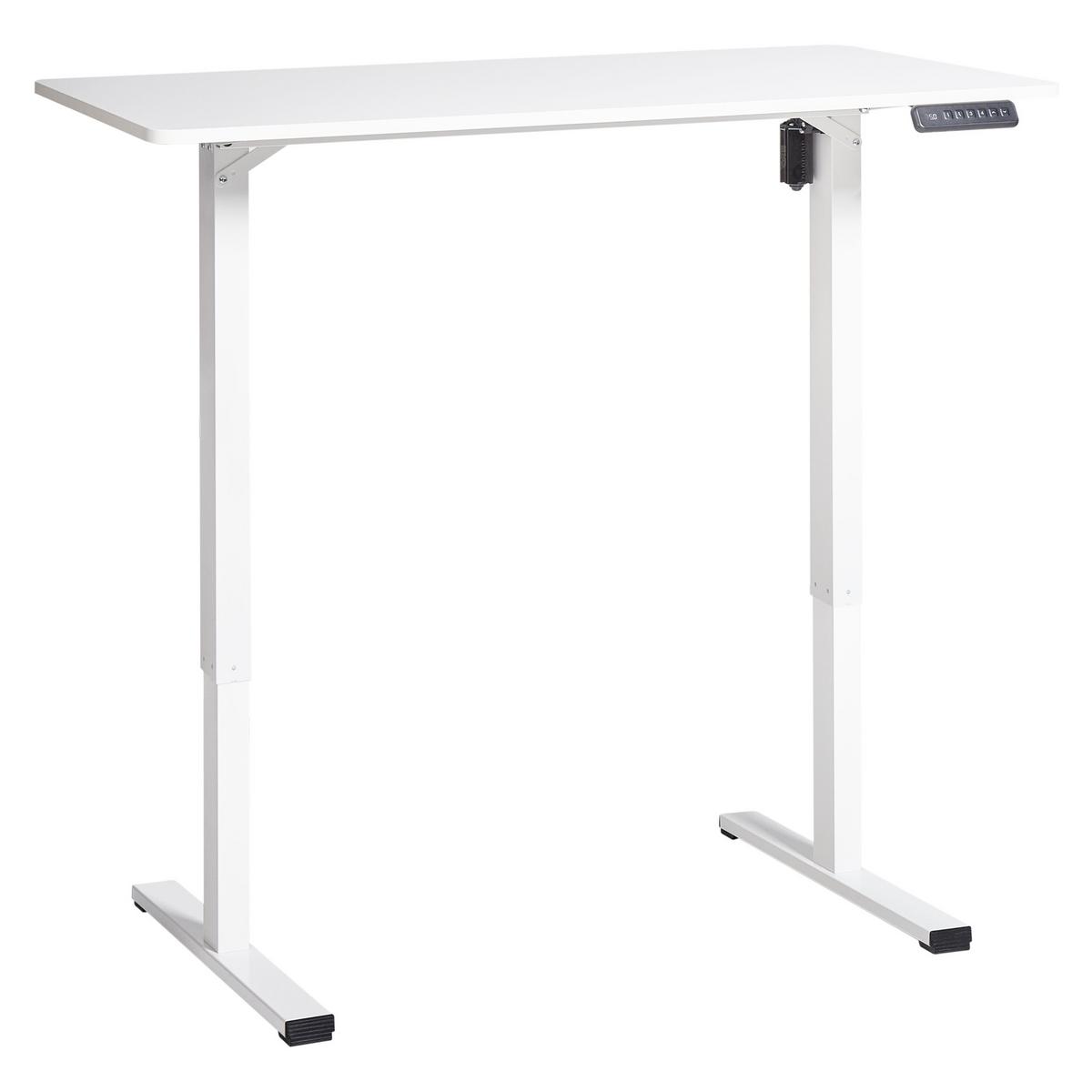 SCHREIBTISCH elektrisch höhenverstellbar 120/60 cm Weiß Tavares - Weiß, Holzwerkstoff/Metall (60/120/75cm) - Beliani