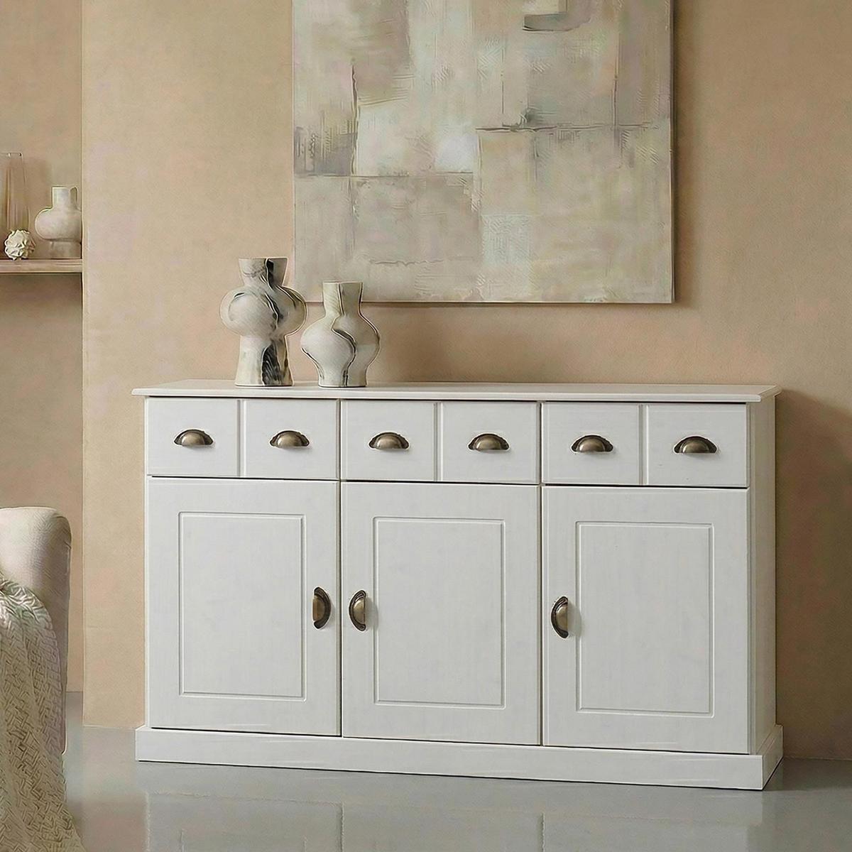 KOMMODE PARIS weiß - Weiß, Holz (133/78/39cm) - IDIMEX