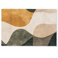 FUSSMATTE Formen - Ockergelb - Abstrakt Flurteppich 60x40 cm - Multicolor, Kunststoff (60/0.4cm) - MuchoWow