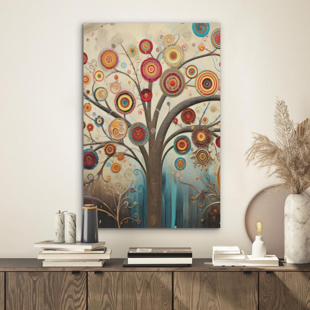 AKUSTIKBILD Baum - Baum des Lebens - Farbe Kunstdruck Schlafzimmer 50x70 cm - Braun, Kunststoff (50/70/0.9cm) - MuchoWow