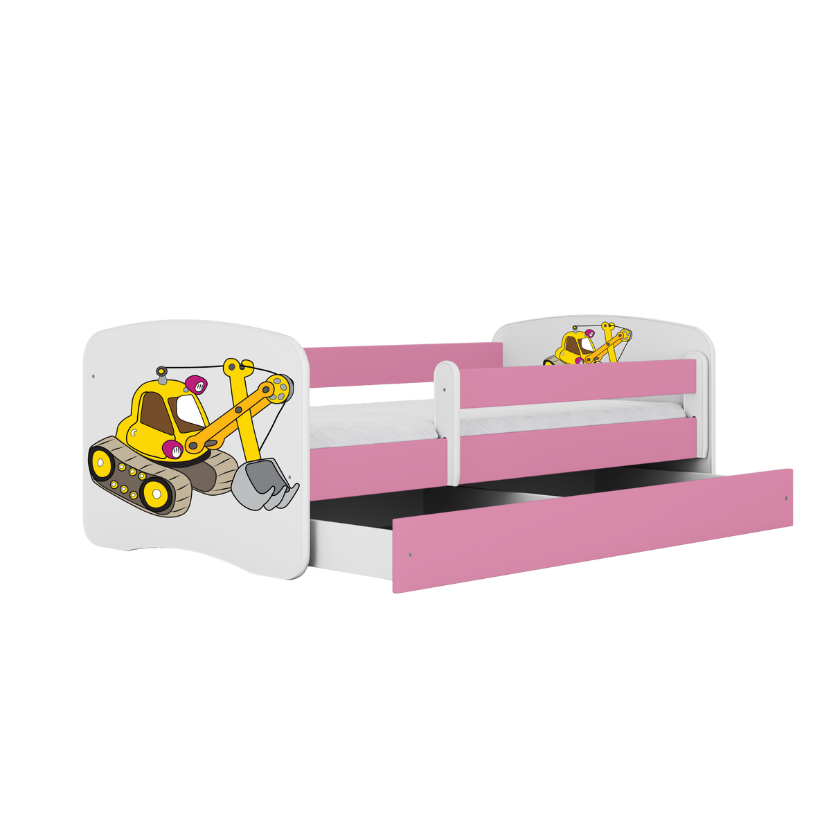 KINDERBETT Bagger mit Schublade 180/80 90/61/184 - Rosa, Holzwerkstoff (80/180cm) - RAUMHIRSCH FURNITURE