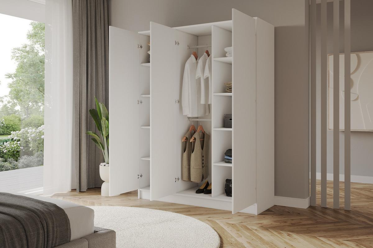 KLEIDERSCHRANK - GALA - 150 - Weiß - Weiß, Holzwerkstoff (150/200/51cm) - ALTDECOR