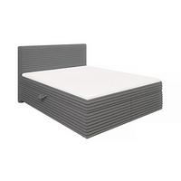 BOXBETT Roma 160/200 cm Dunkelgrau Plüschcord - Dunkelgrau/Schwarz, Holz/Kunststoff (160/200cm) - S-Style