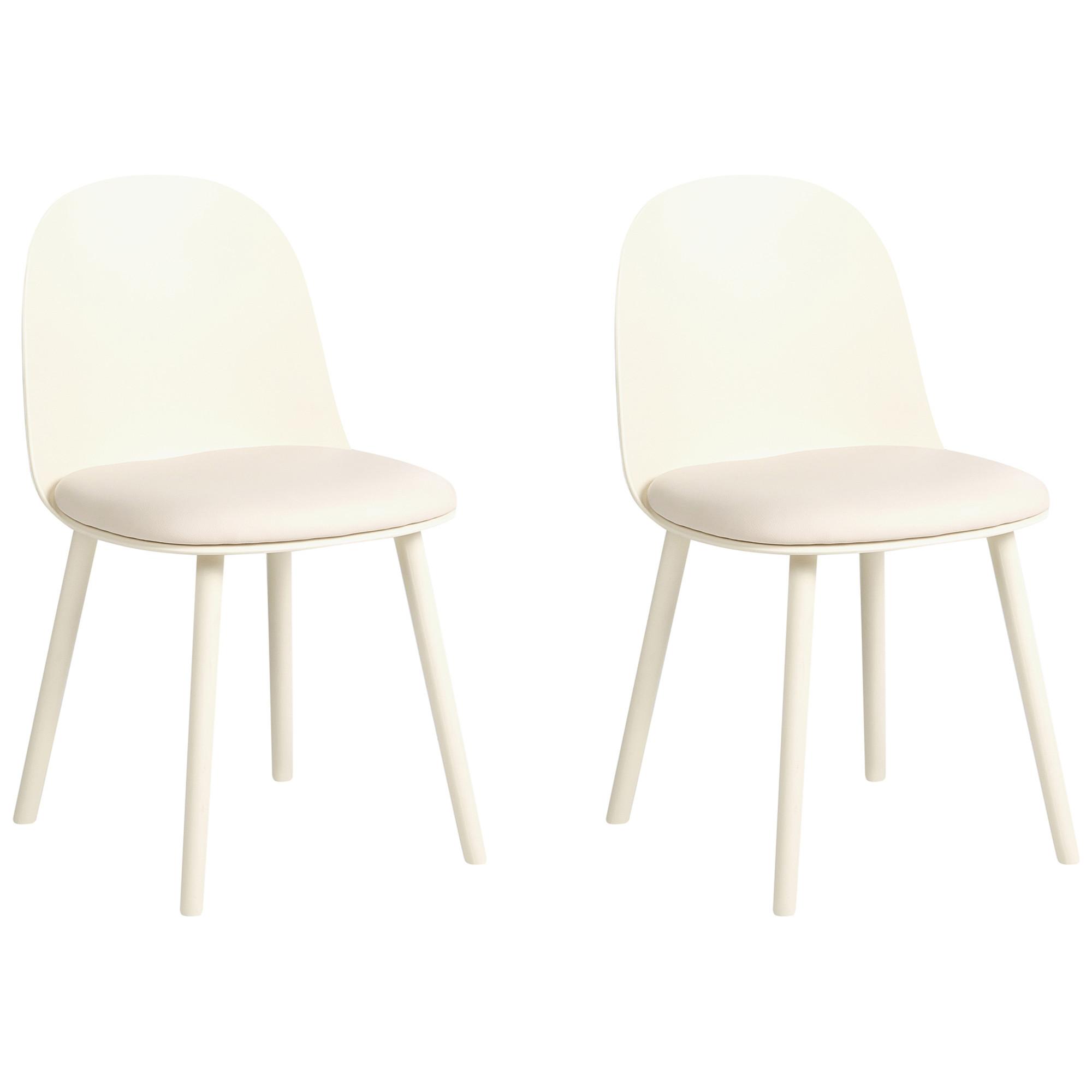 ESSZIMMERSTUHL 2er Set Kunstleder Hellbeige Ankeny - Beige, Kunststoff (46/80/48cm) - Beliani