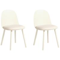 ESSZIMMERSTUHL 2er Set Kunstleder Hellbeige Ankeny - Beige, Kunststoff (46/80/48cm) - Beliani