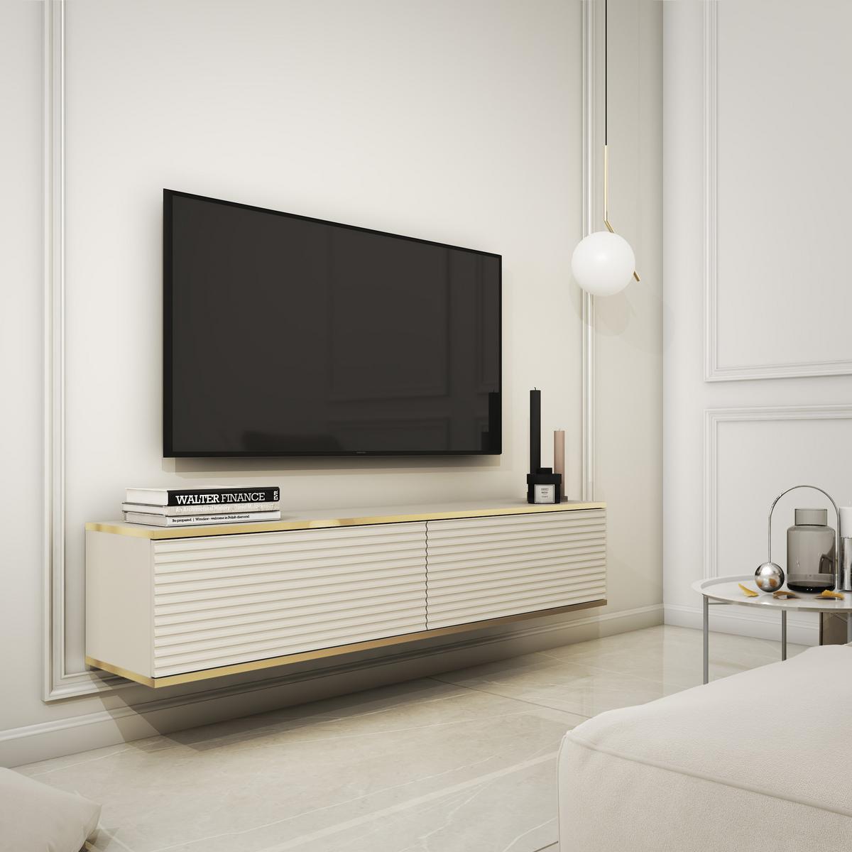 LOWBOARD VENEZIA 135/30/32 cm, Beige - Beige, Holzwerkstoff (135/30/32cm) - MASSENO