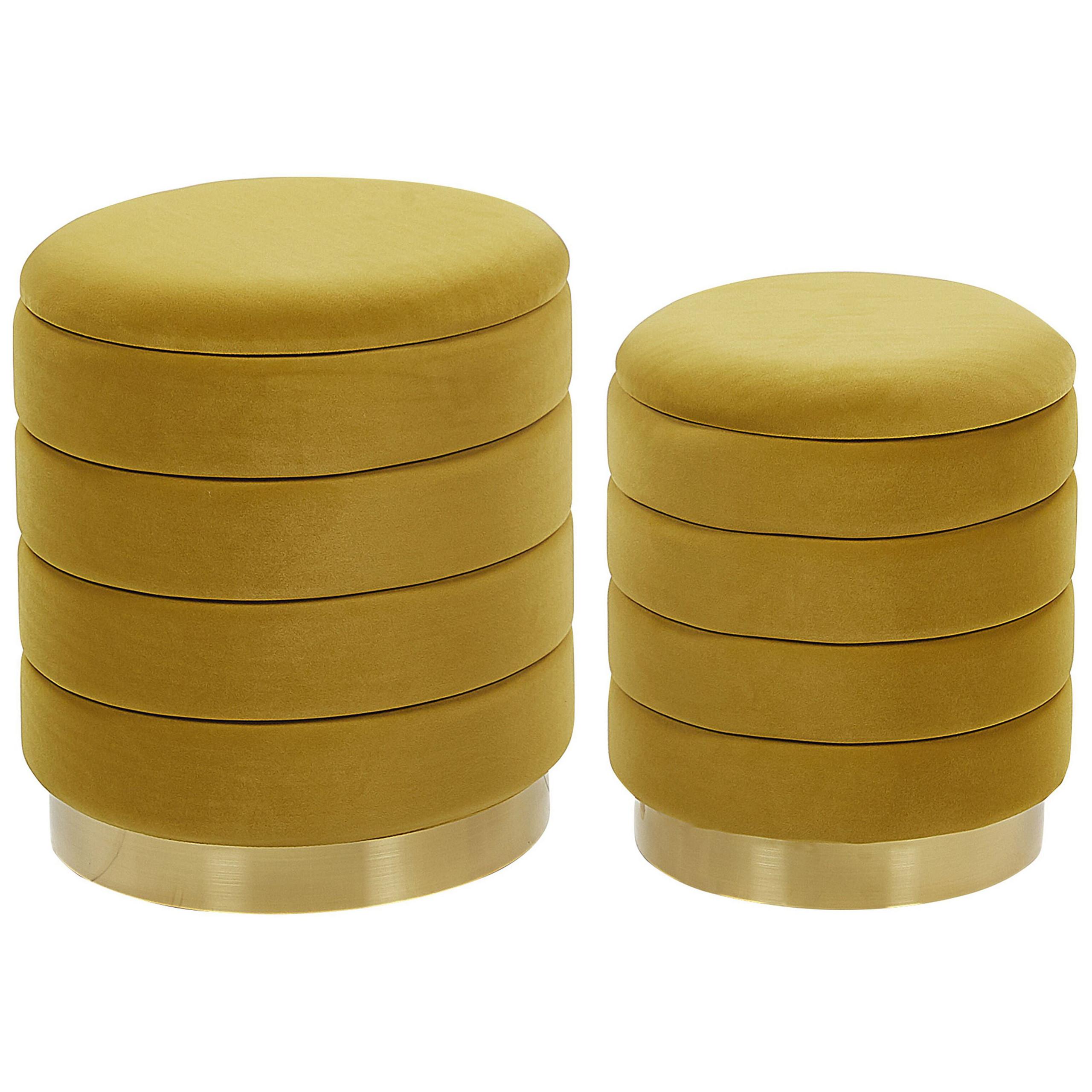 POUF Garland 40-33/40-33/44-38 cm - Gelb, Textil (40/38/40cm) - Beliani