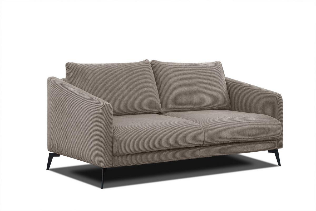 SOFA VILT 2,5-Sitzer, taupe - Taupe/Schwarz, Holzwerkstoff/Textil (202/89/94cm) - Wozimo