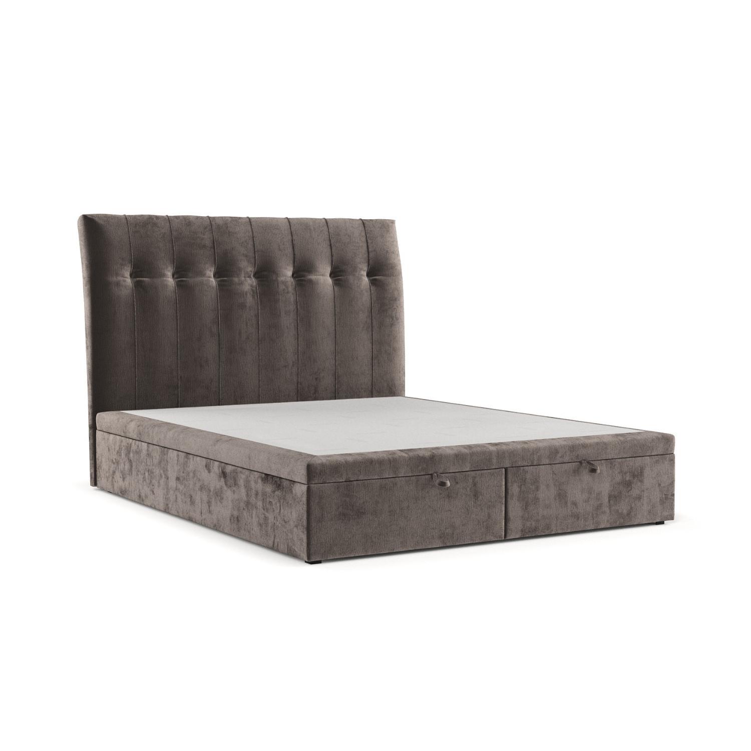 POLSTERBETT Kelsea mit Stauraum 180/200 cm Braun im Lotta Stoff - Schwarz/Braun, Holz/Holzwerkstoff (180/200cm) - AltaBeds
