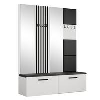 GARDEROBENSCHRANK MODULO 161,2/204/40 cm Modern Garderobe-Set Weiß - Schwarz/Weiß, Holzwerkstoff (161.2/204/40cm) - MASSENO
