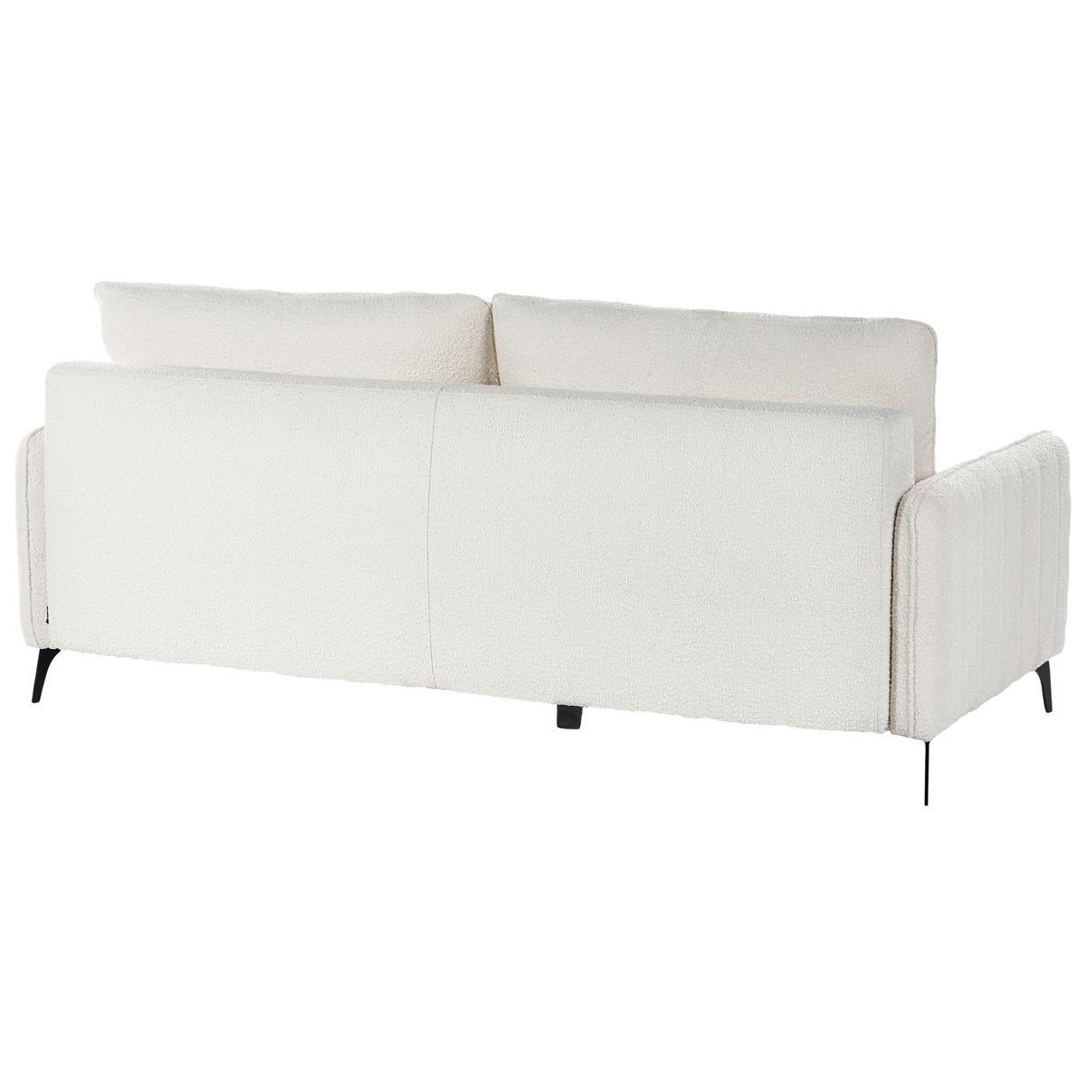 SCHLAFSOFA 3-Sitzer Bouclé Cremeweiß Heming - Creme, Textil (200/88/90cm) - Beliani