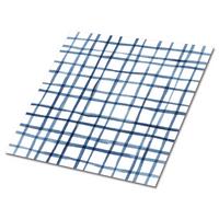 FLIESENAUFKLEBER 9 Stück 30x30 cm selbstklebend Gitterlinien - Blau, Textil (30/1.6/30cm) - TULUP