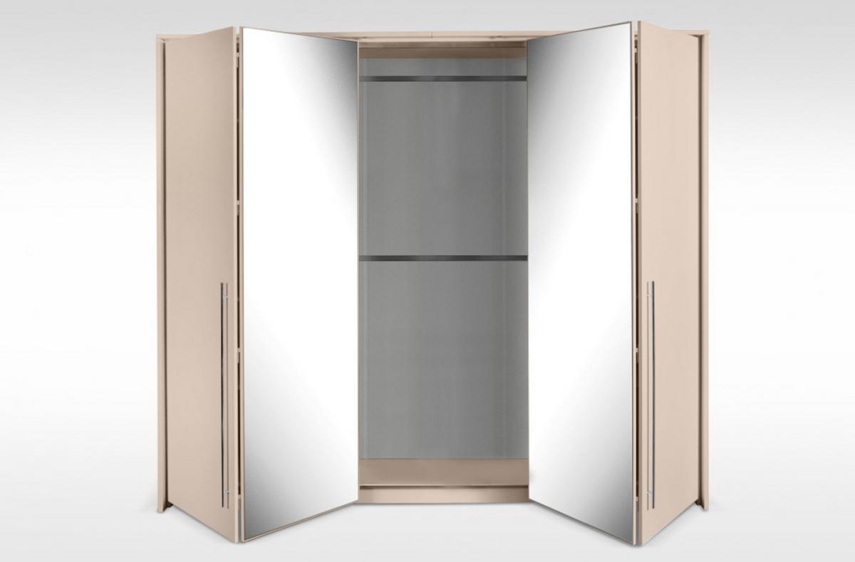 SCHWEBETÜRENSCHRANK MUNDO 209/219/65 cm 2-türig mit Spiegel Beige - Beige, Holzwerkstoff (209/219/65cm) - MASSENO