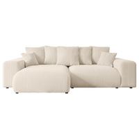 ECKSOFA Ottomane links ESKAR-L 266x176x72 Taupe Cord - Taupe/Schwarz, Holzwerkstoff/Kunststoff (266/176cm) - ALTDECOR