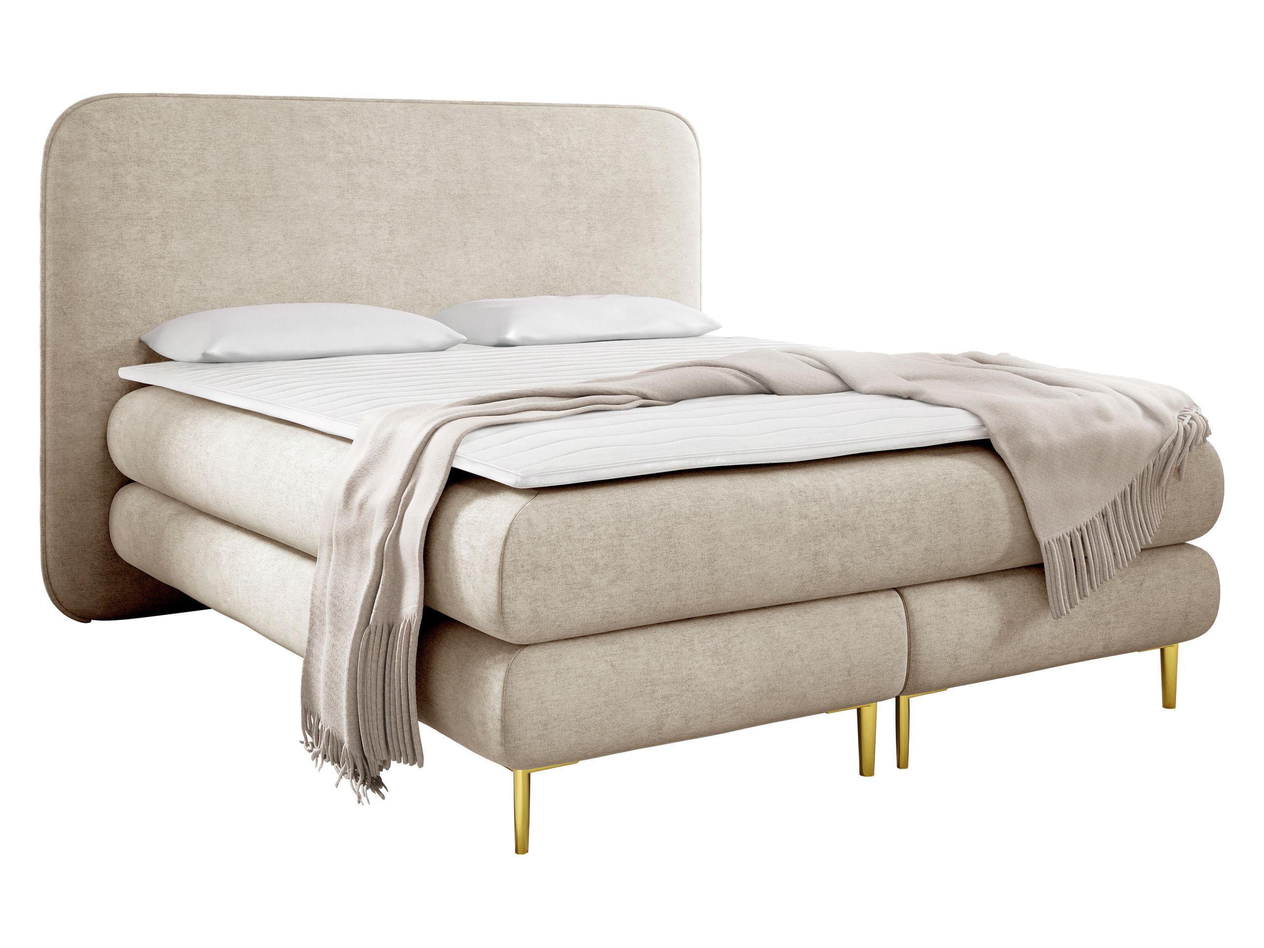 BOXBETT Amaretto - H3 - Goldfarben/Naturfarben, Holz/Textil (160/200cm) - MIRJAN24