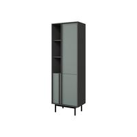 STANDREGAL Alsy 3D AL03 - Anthrazit/Grün, Holzwerkstoff/Kunststoff (63/195/43cm) - MIRJAN24